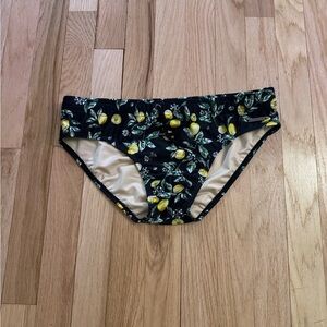 Parke & Ronen Black Lemon Print Swim Shorts